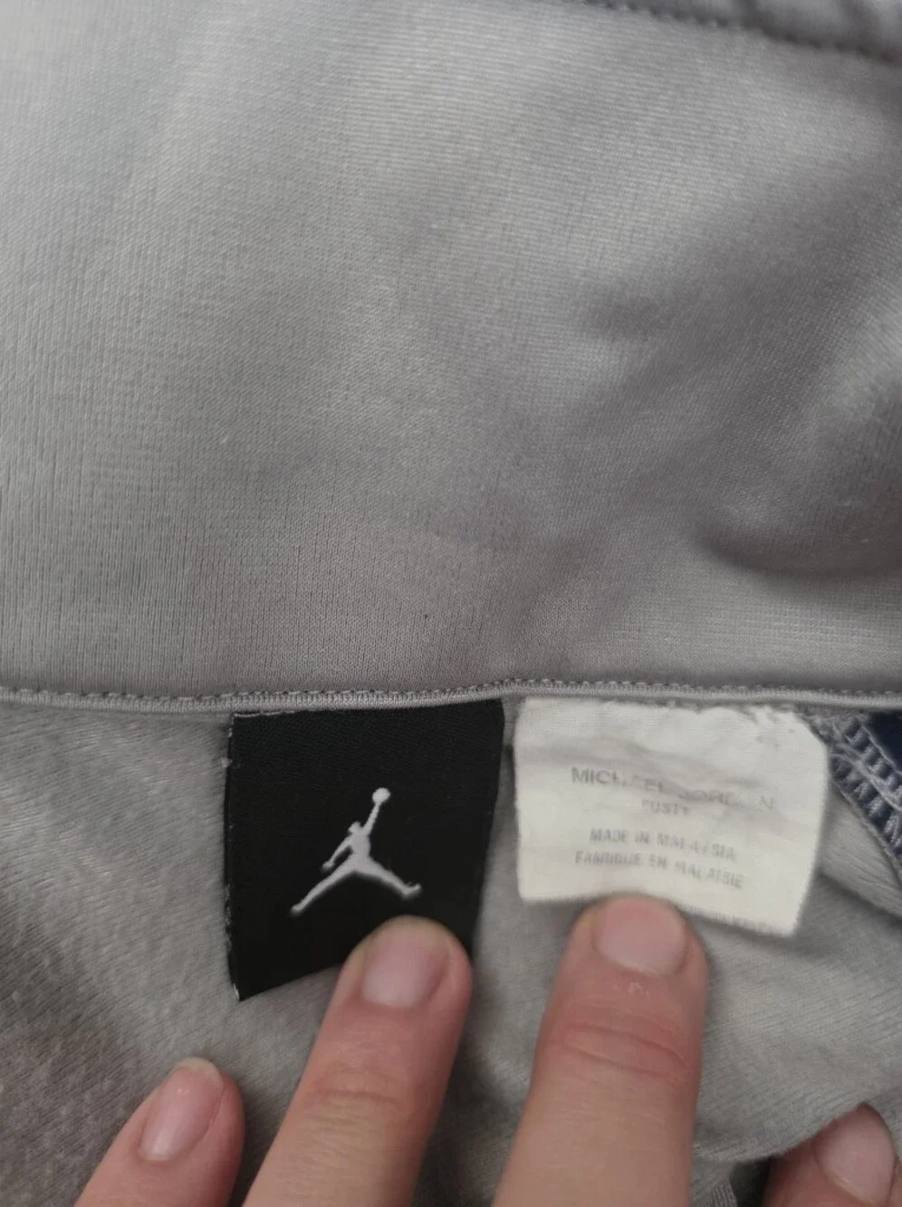Vintage 90s Michael Jordan Navy Gray Full-Zip Track Basketball NBA Jacket XXL